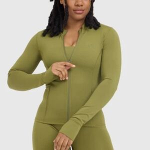 Oner Active Timeless Jacket Olive Green  Activewear Zip Front Top